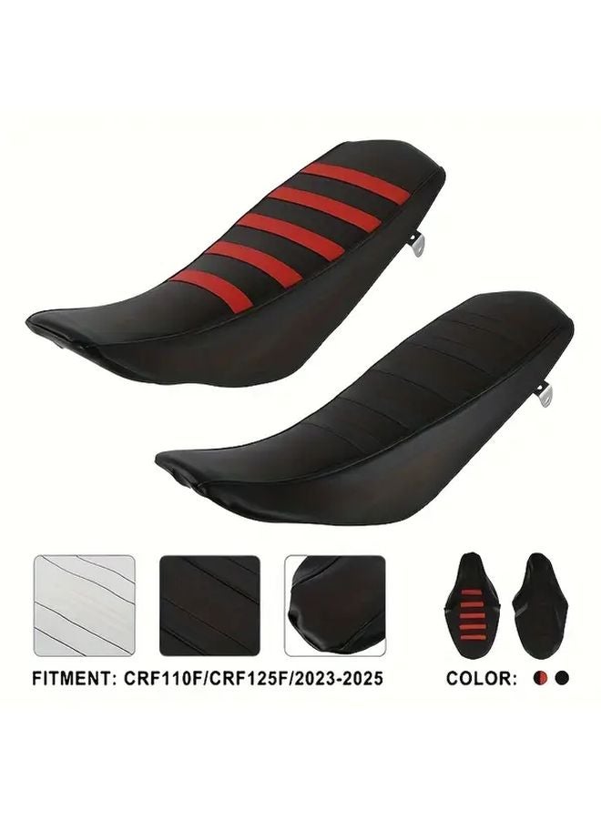 Red Seat Cover for Honda CRF110F CRF125F Dirt Bike 2023 2025 Bold Stripe Style - Image 3